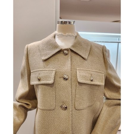 양포켓 카라 트위드 자켓