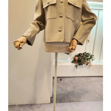 양포켓 카라 트위드 자켓