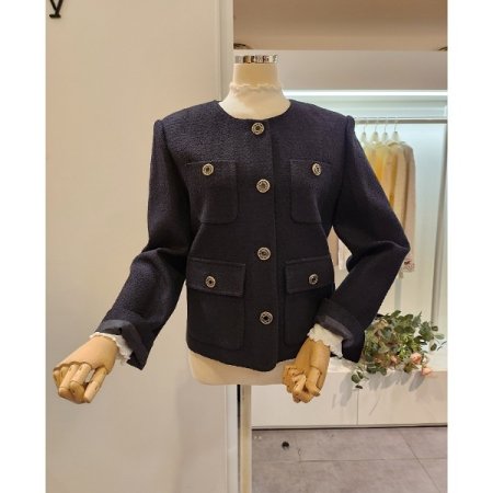 노카라 포켓 트위드 자켓