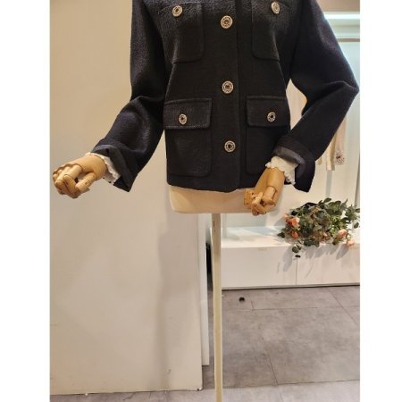 노카라 포켓 트위드 자켓