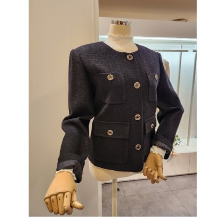 노카라 포켓 트위드 자켓