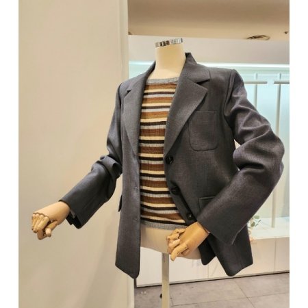 쓰리버튼 카라 자켓