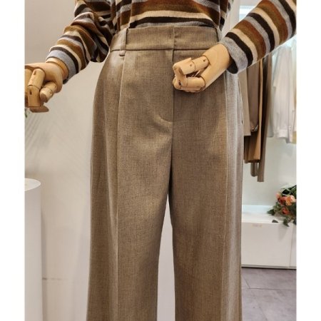 뒷밴딩 핀턱 와이드 슬랙스