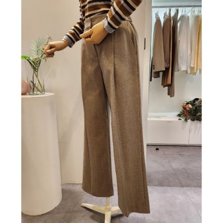 뒷밴딩 핀턱 와이드 슬랙스