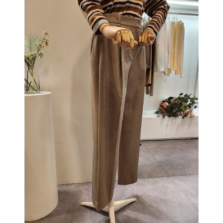 뒷밴딩 핀턱 와이드 슬랙스