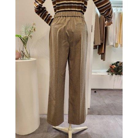 뒷밴딩 핀턱 와이드 슬랙스