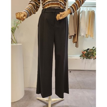 뒷밴딩 핀턱 와이드 슬랙스