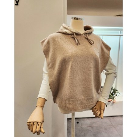 후드넥 루즈핏 니트 베스트