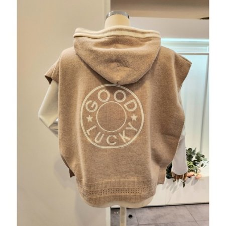 후드넥 루즈핏 니트 베스트