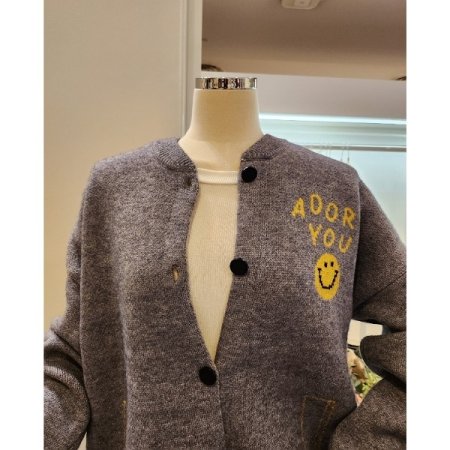 스마일 니트 가디건