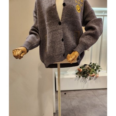 스마일 니트 가디건