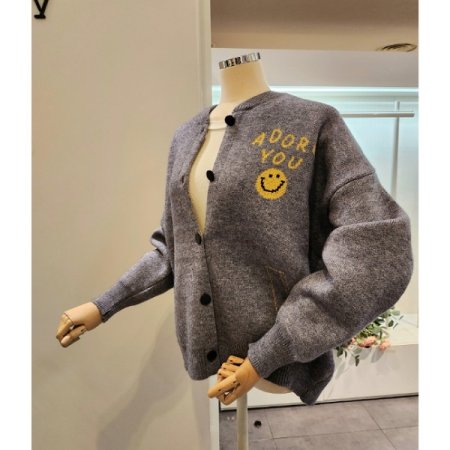 스마일 니트 가디건