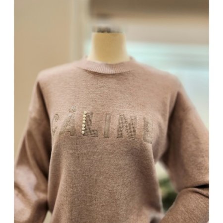 진주 레터링 스트링 니트