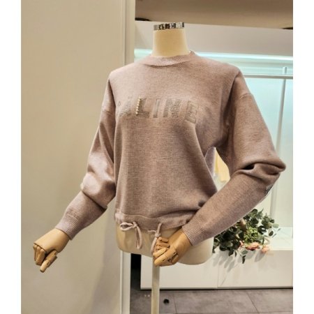 진주 레터링 스트링 니트