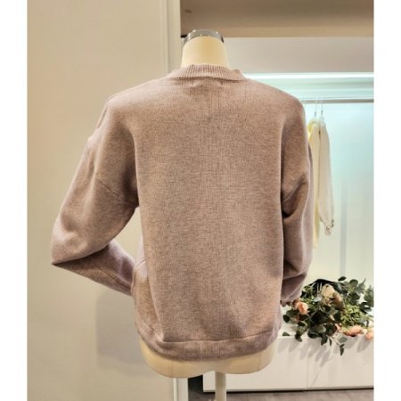 진주 레터링 스트링 니트