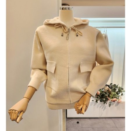 후드넥 양포켓 집업 가디건