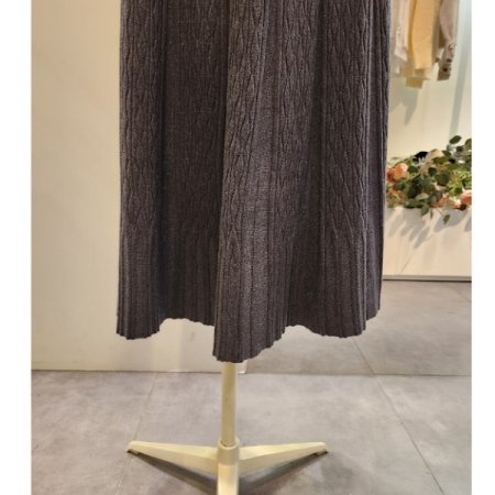 마름모 패턴 니트 스커트