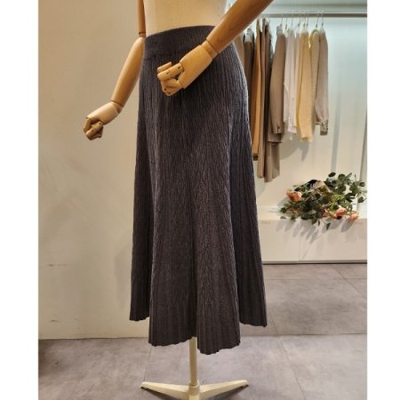 마름모 패턴 니트 스커트