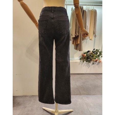 흑청 워싱 부츠컷 팬츠