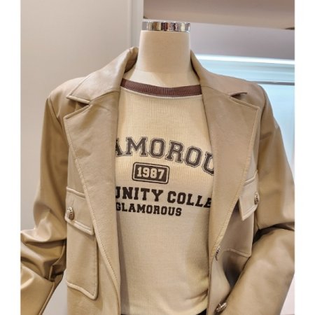 버튼 기본 레자자켓