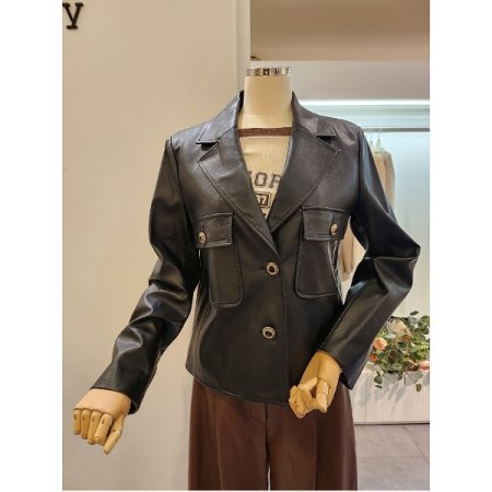 버튼 기본 레자자켓