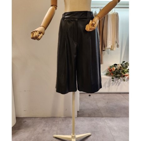 뒷밴딩 5부 레자 반바지