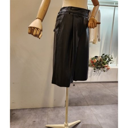 뒷밴딩 5부 레자 반바지