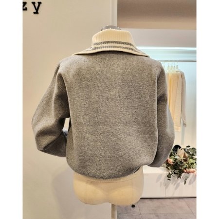 레터링 집업 가디건