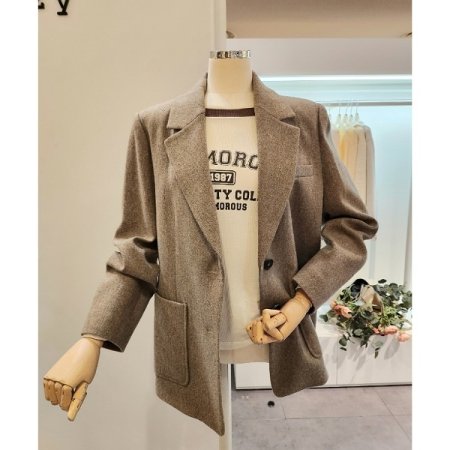 울 블랜디드 투버튼 자켓