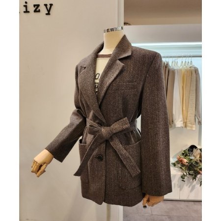 벨티드 투버튼 자켓