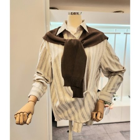 니트숄 스트라이프 셔츠