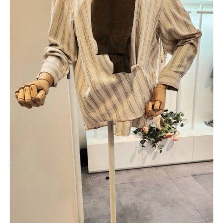 니트숄 스트라이프 셔츠