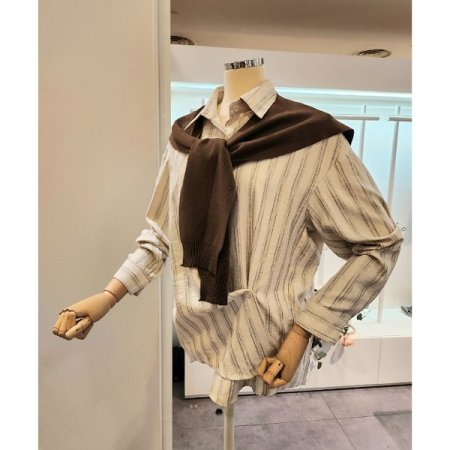 니트숄 스트라이프 셔츠