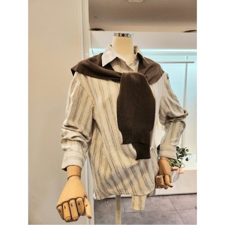 니트숄 스트라이프 셔츠