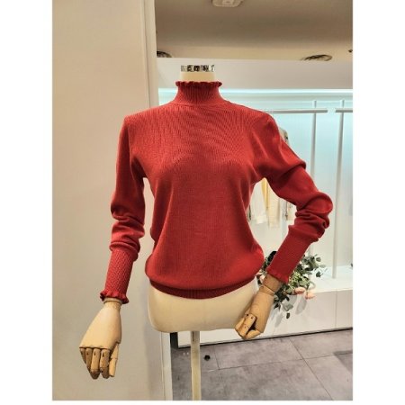 프릴 폴라 무지 니트