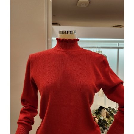 프릴 폴라 무지 니트