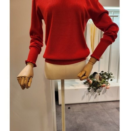 프릴 폴라 무지 니트