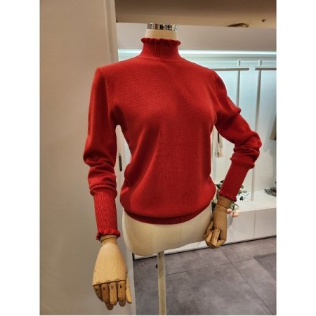 프릴 폴라 무지 니트