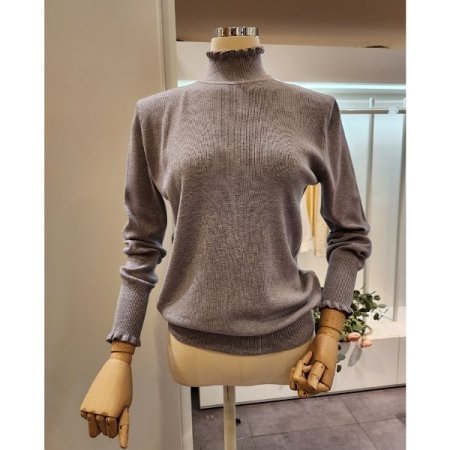 프릴 폴라 무지 니트