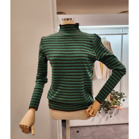 스트라이프 반목 니트