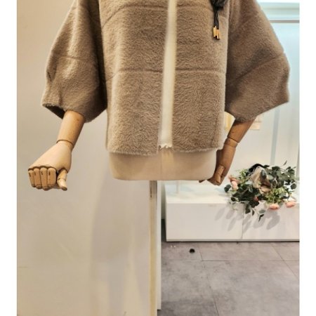 브로치 퍼프 퍼 자켓