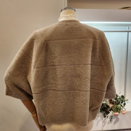 브로치 퍼프 퍼 자켓