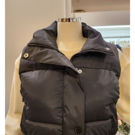 스트링 숏 패딩 조끼