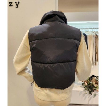 스트링 숏 패딩 조끼