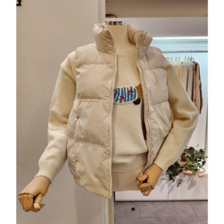 하이넥 덕다운 패딩조끼