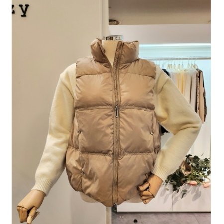 하이넥 덕다운 패딩조끼