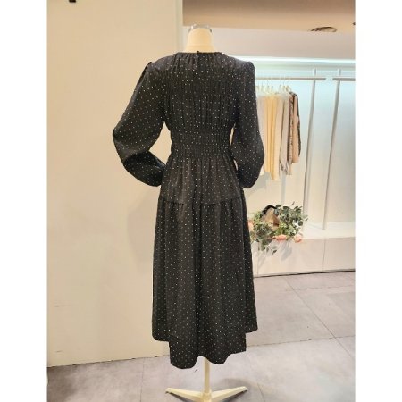 도트 셔링 원피스