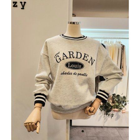 레터링 배색 기모 맨투맨티셔츠