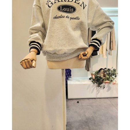 레터링 배색 기모 맨투맨티셔츠