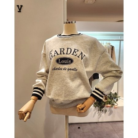 레터링 배색 기모 맨투맨티셔츠